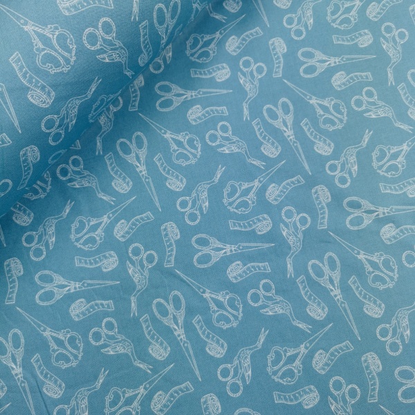 Cotton Poplin - Vintage Scissors